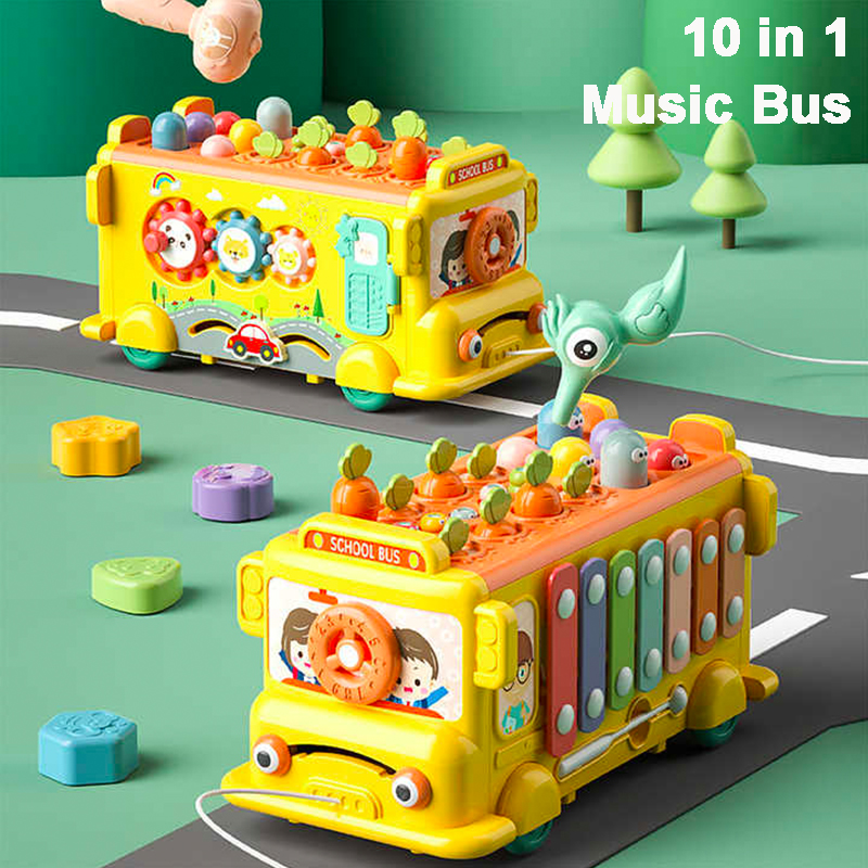 Musical Instrument Gif - 10 in 1Multifunction Xylophone Bus Car