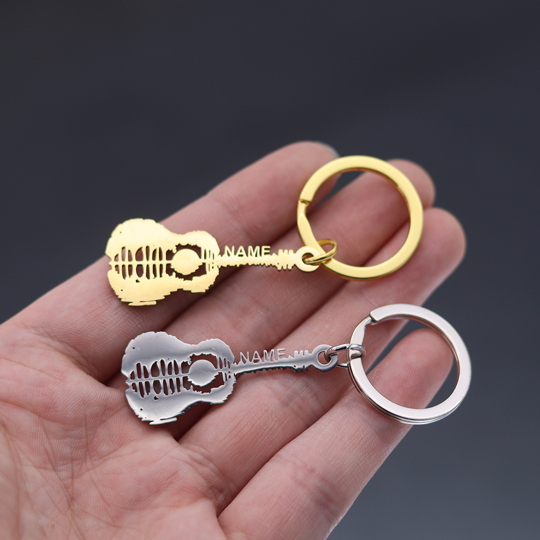 Musical Instrument Name - QIAMNI Personalized Custom Name Guitar Keychain