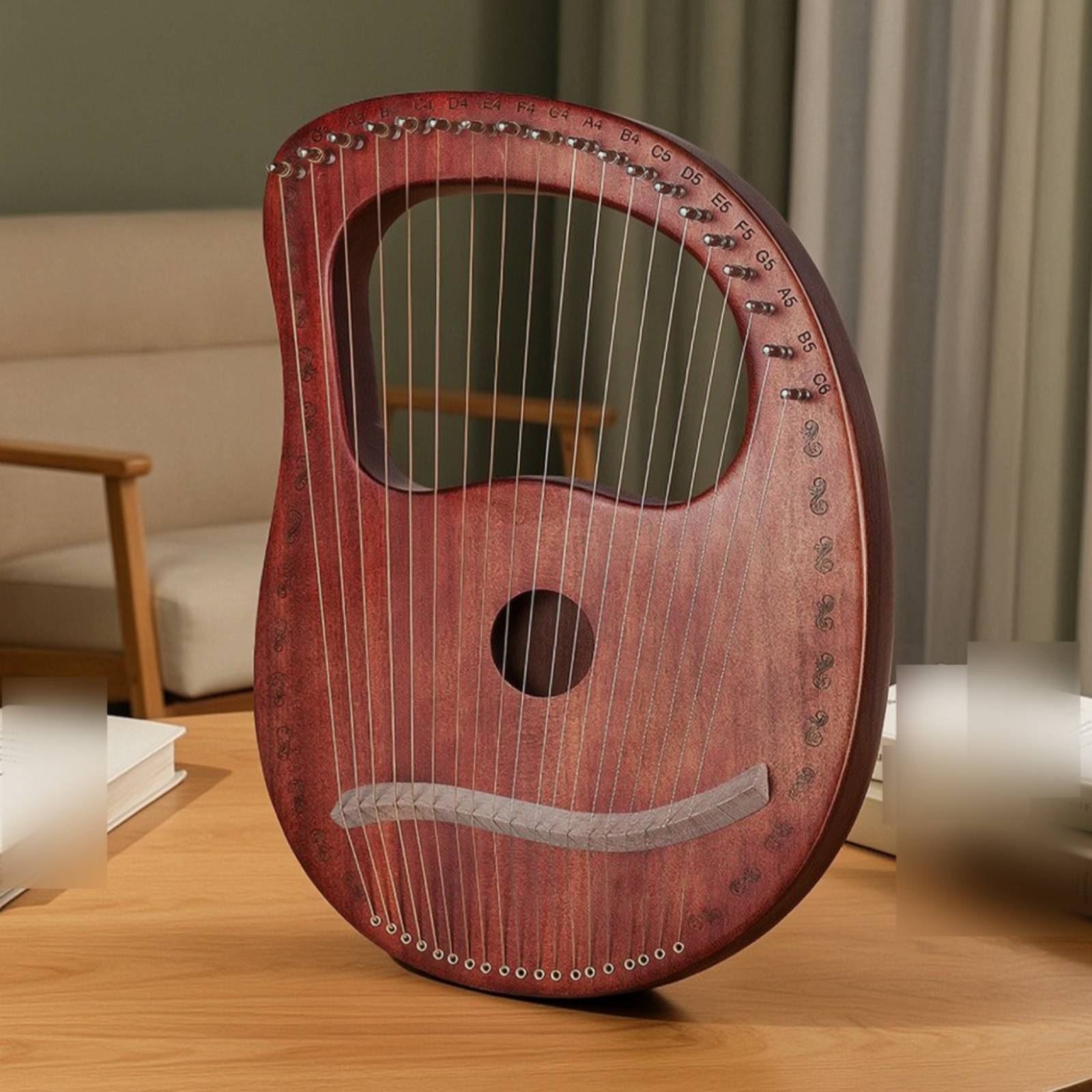 Musical Instrument Lyre - Box Harp with 19 Strings Resonant