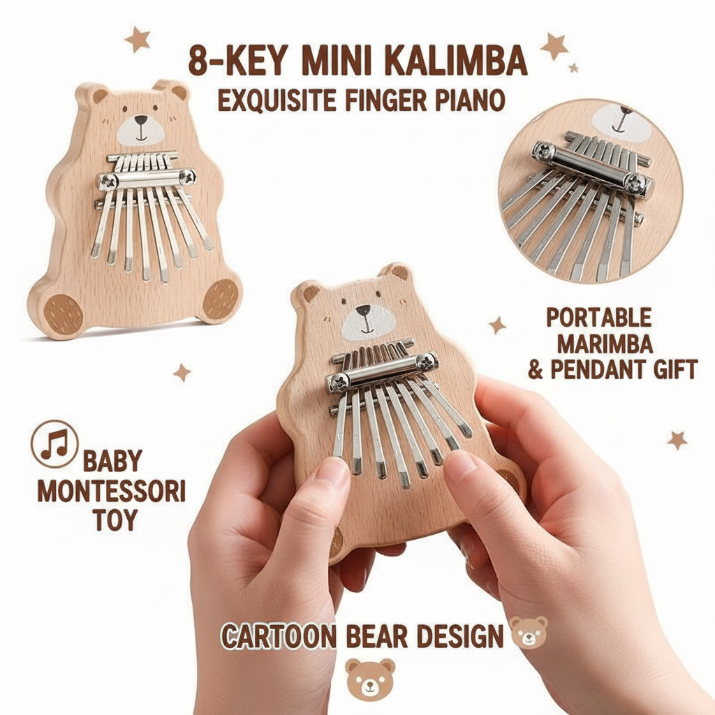 A Musical Instrument With Keys - 8 Key Mini Kalimba Portable Thumb