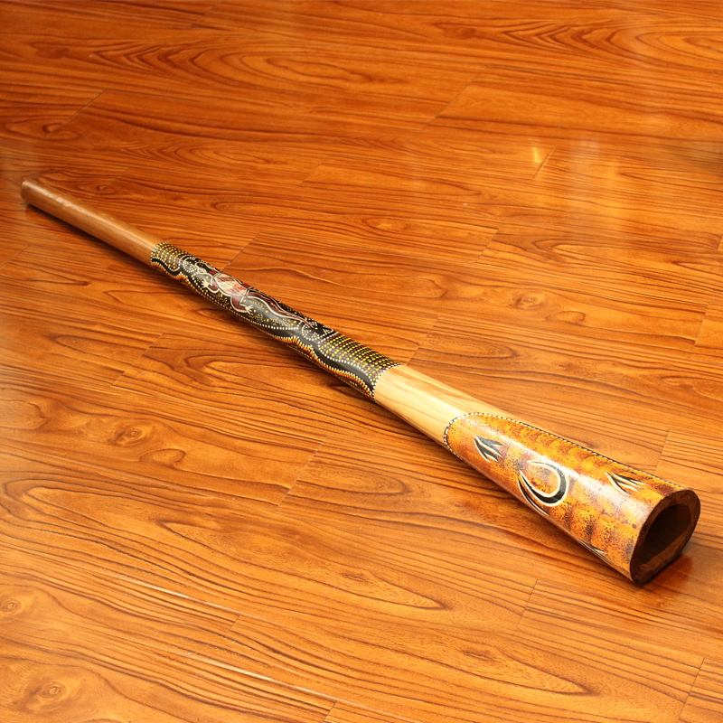 Musical Instrument You Blow Into - Wooden Didgeridoo Large Blow Pipe Sound