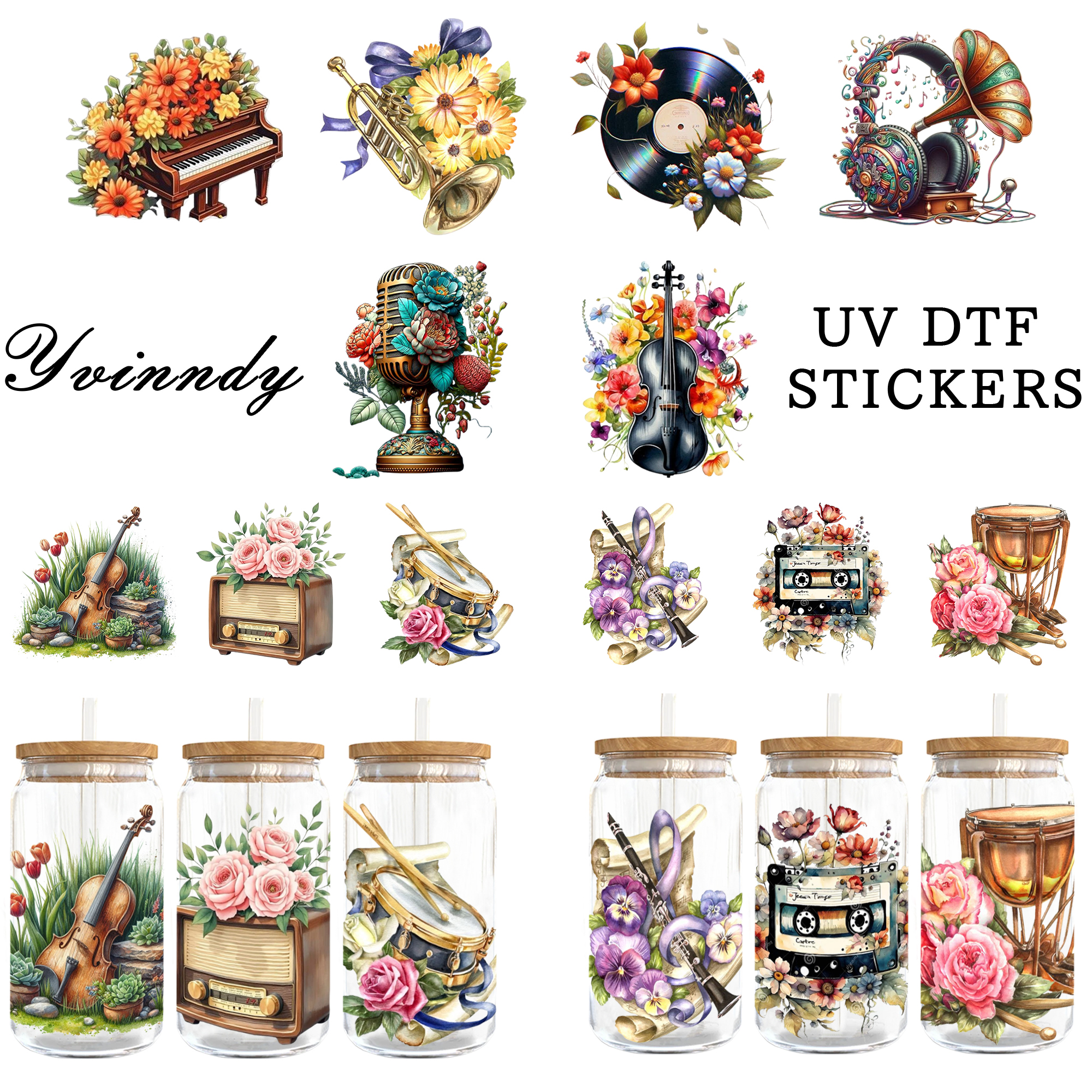 5Pcs/Set Vintage Musical Instr - Musical Instrument Glass recensione e prezzo