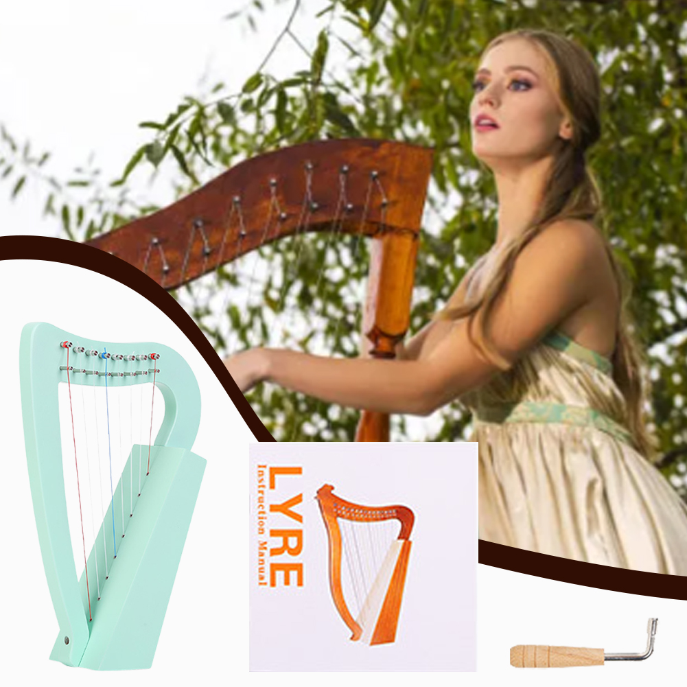 8 Strings Lyre Harp Solid Wood - Musical Instrument Lyre recensione e prezzo