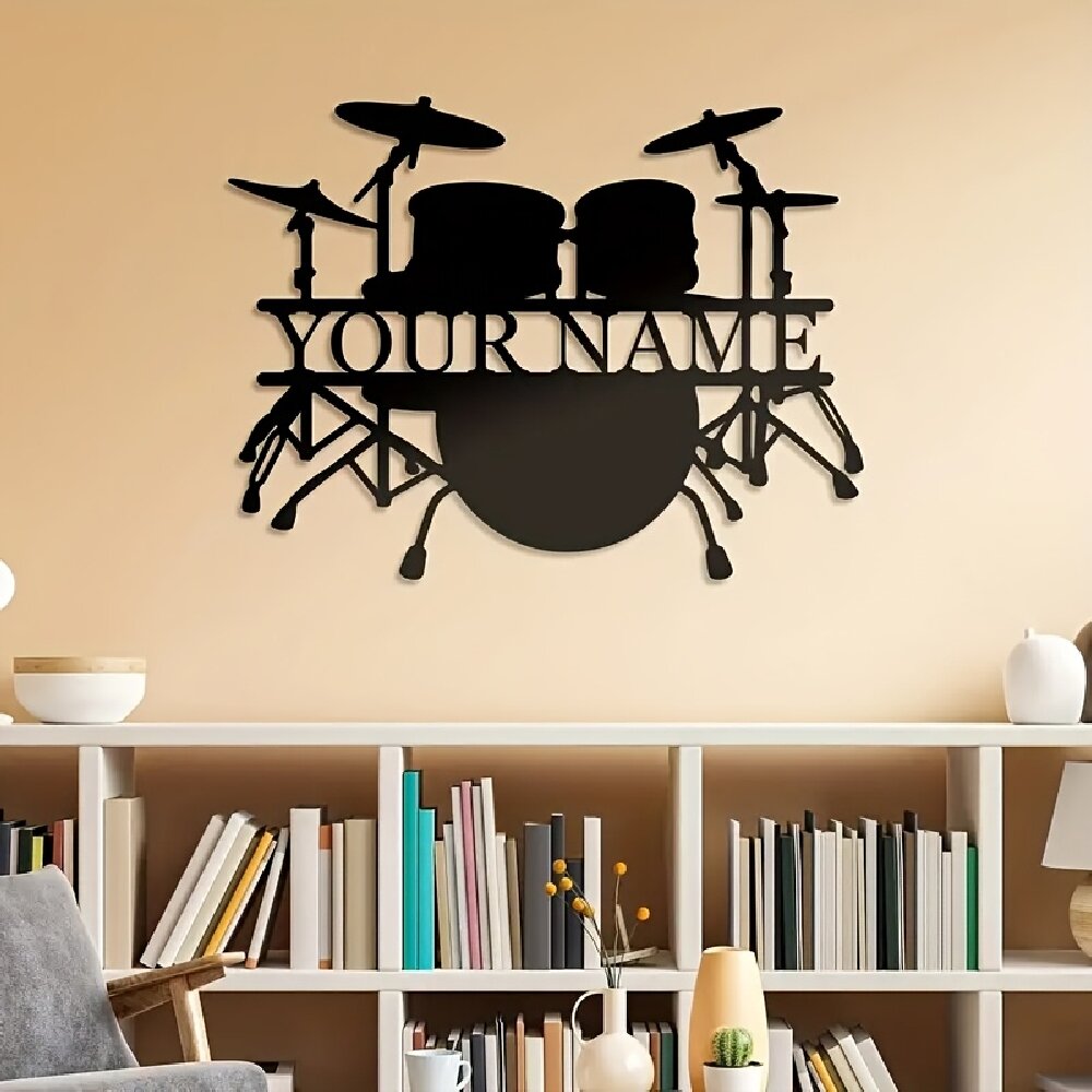 Custom Drum Set Metal Wall Art - Musical Instrument Name recensione e prezzo
