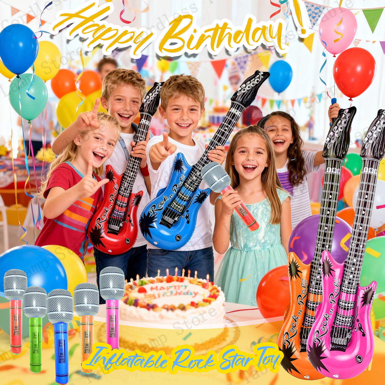 12-60Pcs Inflatable Rock Star  - Musical Instrument You Blow Into recensione e prezzo