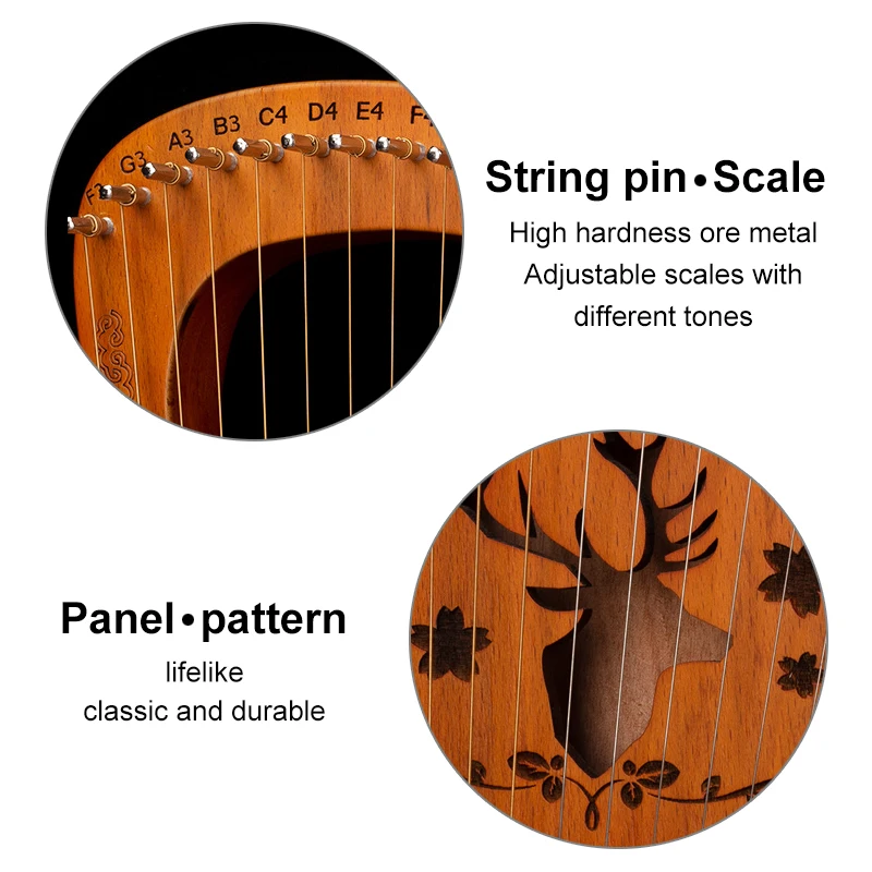 19 Strings Lyre Harp Mahogany  - Musical Instrument Lyre recensione e prezzo