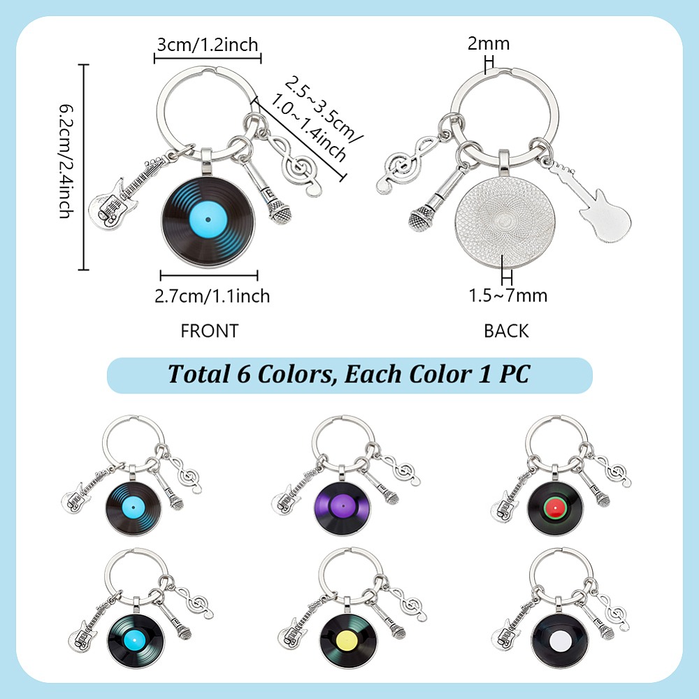 6Pcs 6 Colors Glass Pendant Ke - Musical Instrument Glass recensione e prezzo