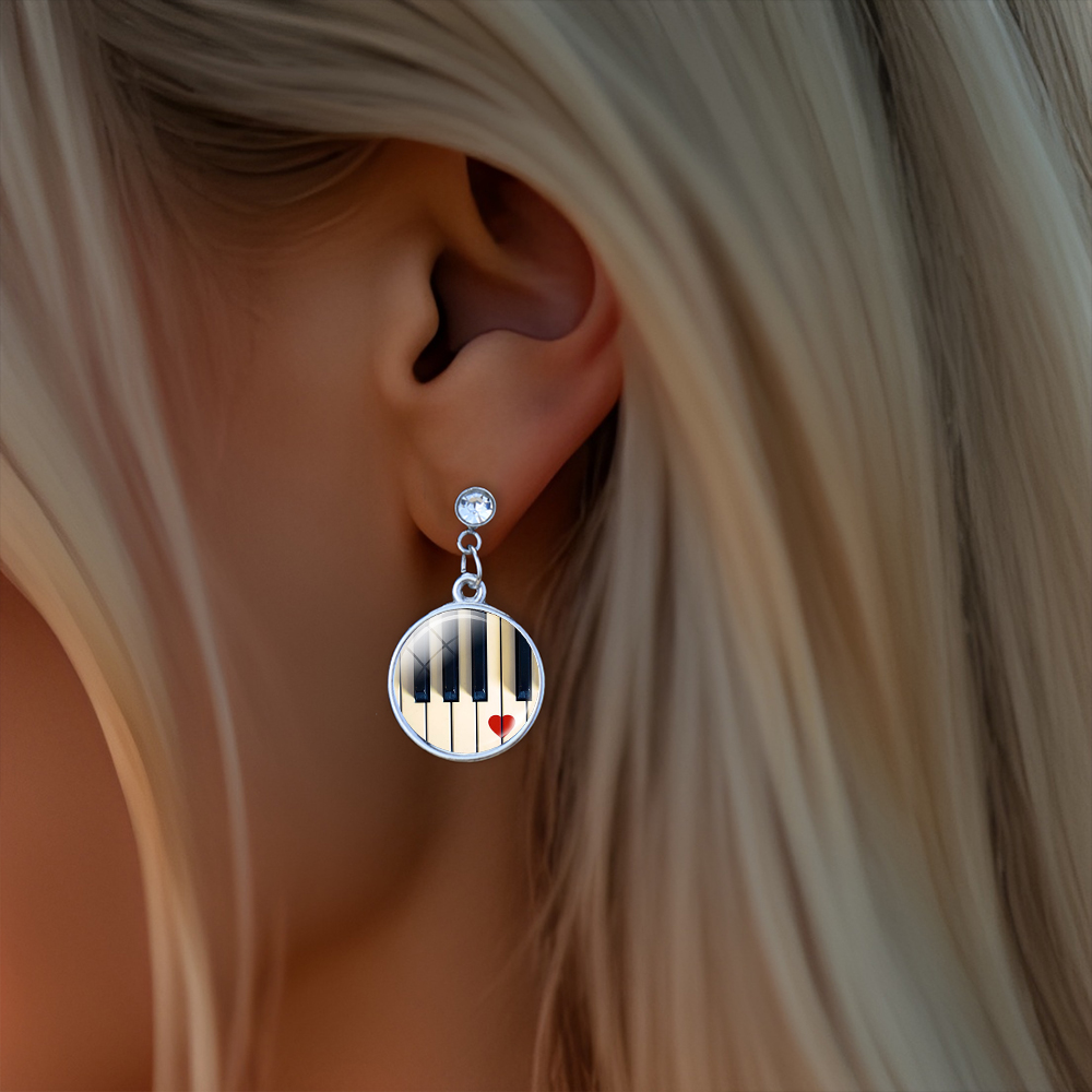 Sparkling Rhinestone Stud Earr - Musical Instrument Glass recensione e prezzo