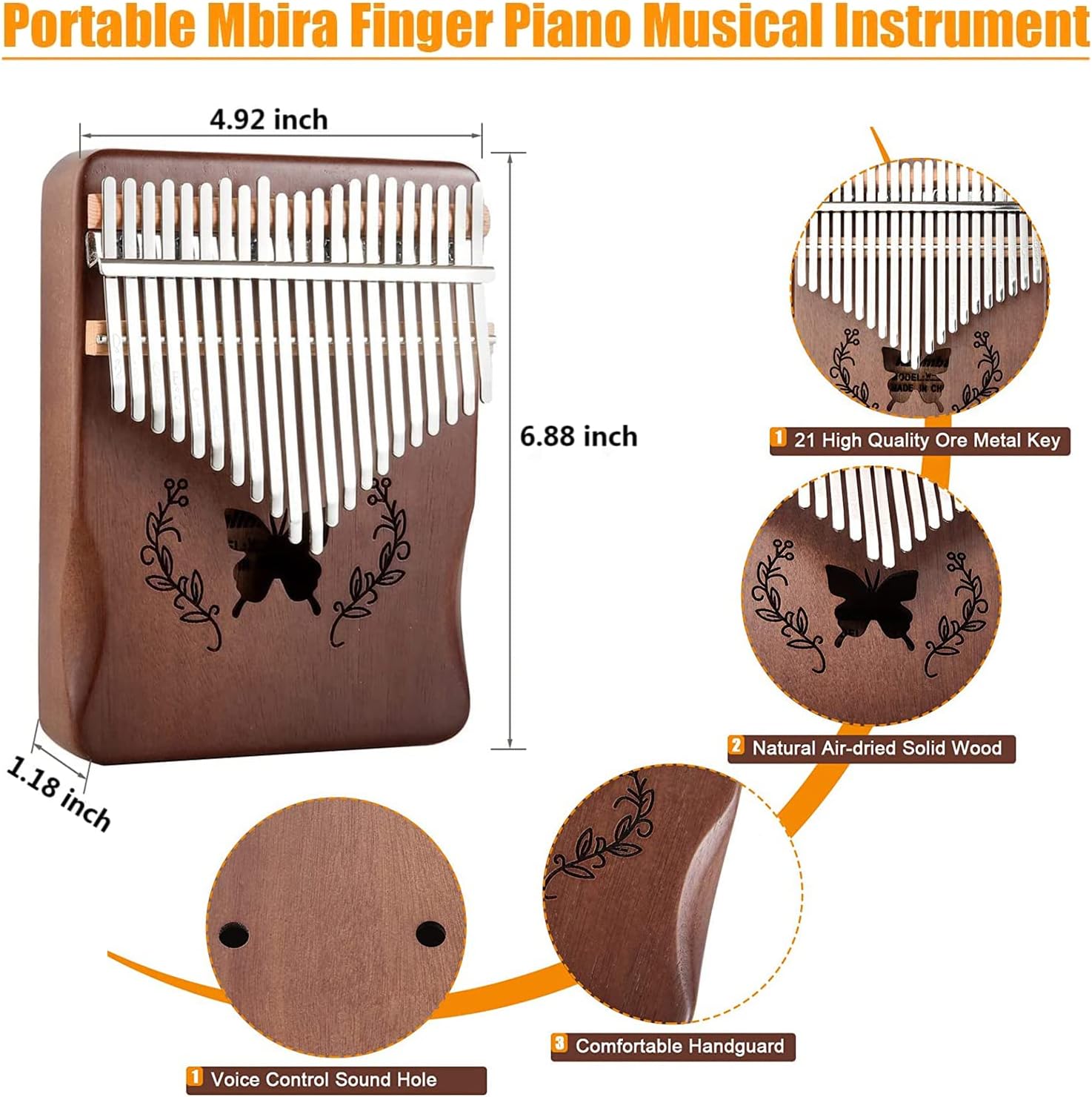 Kalimba 21 Keys Thumb Piano, N - A Musical Instrument With Keys recensione e prezzo