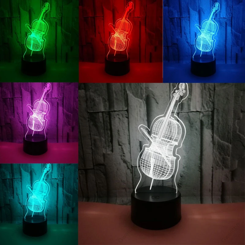 3D Illusion Night Light Led US - Musical Instrument No Touch recensione e prezzo