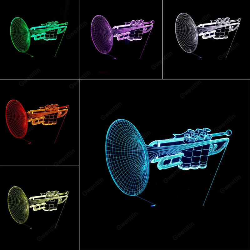 3D Illusion Night Light Led US - Musical Instrument No Touch recensione e prezzo
