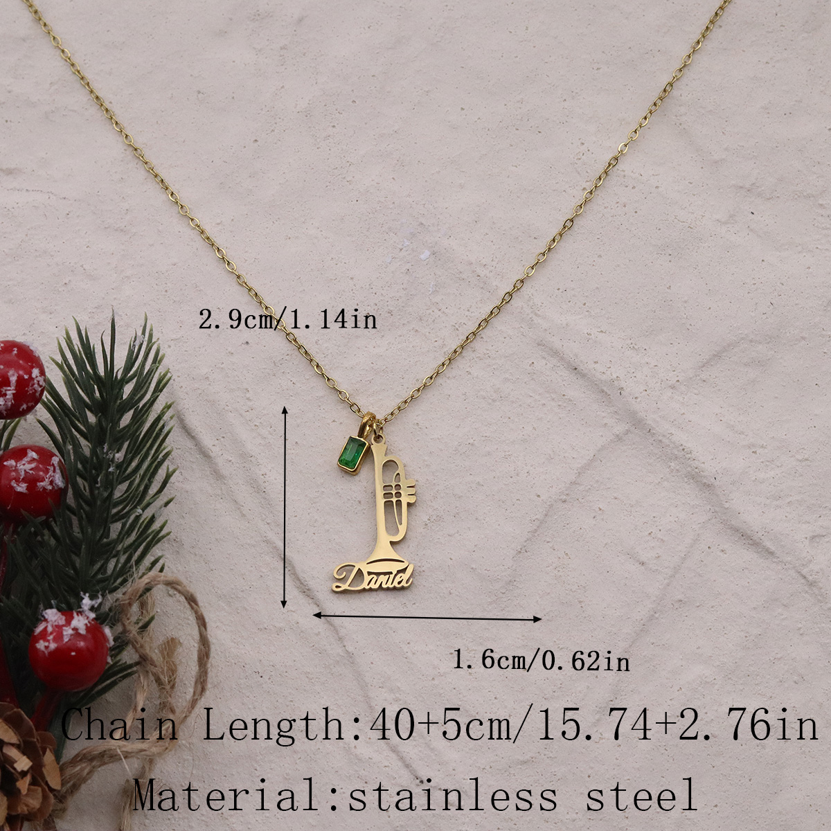 Custom Name Trumpet Necklace S - Musical Instrument Name recensione e prezzo