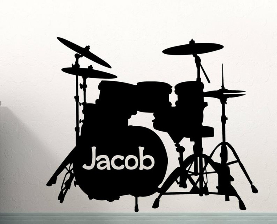 Drum Set Wall Decal Custom Nam - Musical Instrument Name recensione e prezzo