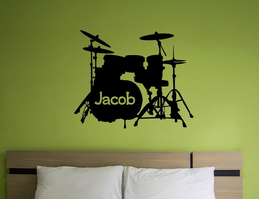Drum Set Wall Decal Custom Nam - Musical Instrument Name recensione e prezzo